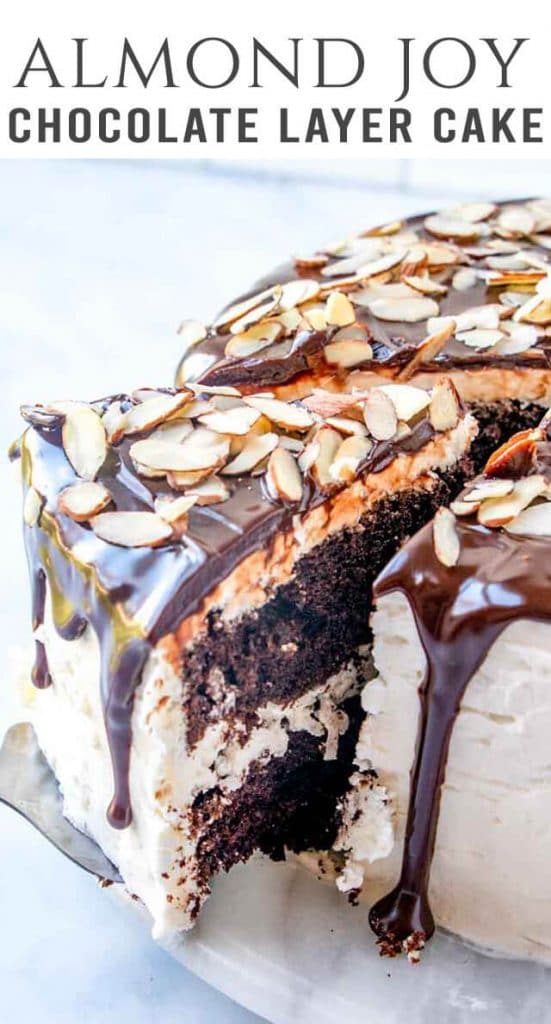 title image for almond joy layer cake