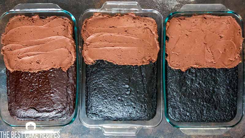 difference in cocoa powders on half frosted cakes