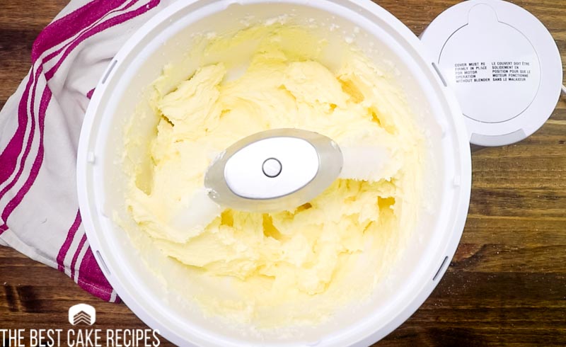 creaming butter in a mixer
