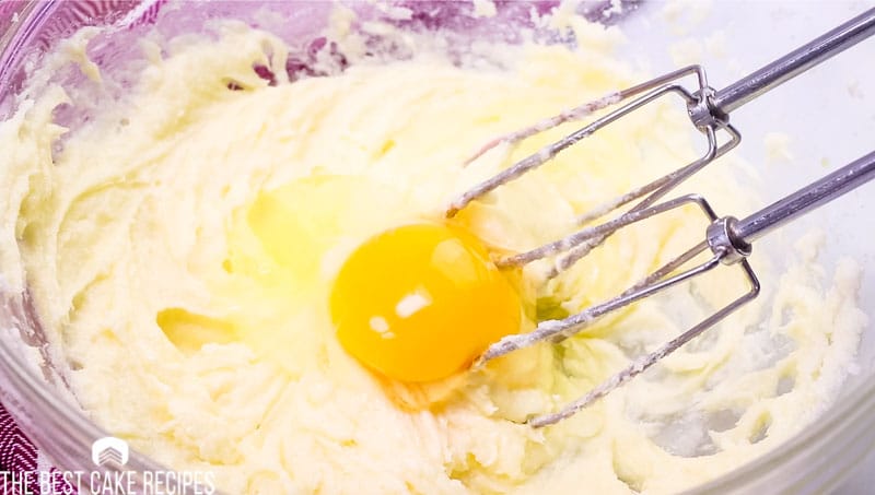 mixing egg into creamed butter