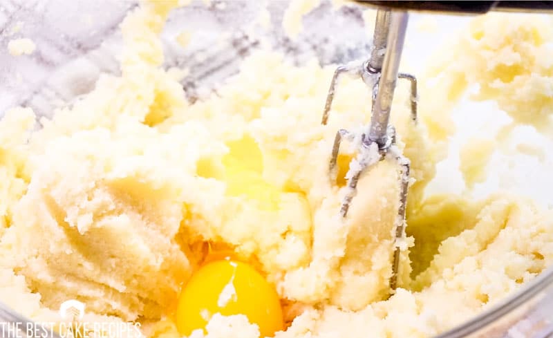 eggs creamed in butter mixture