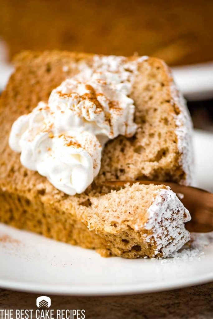 spiced chiffon cake with whipped cream