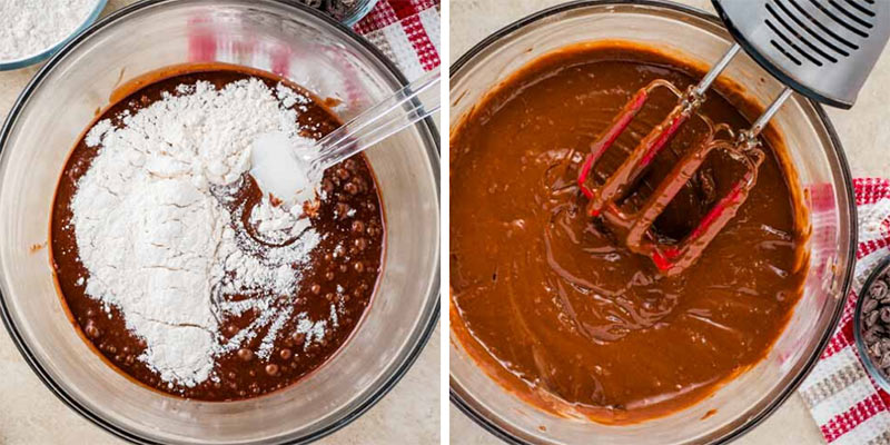 cupcake batter in mixing bowl