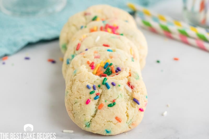 Cake Mix Cookies with sprinkles