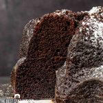 chocolate cake on a spatula