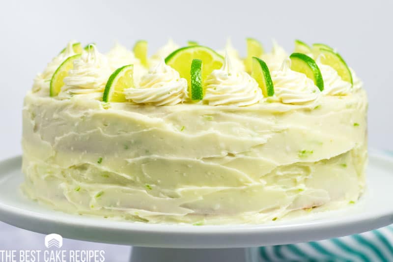 homemade key lime cake with lime frosting