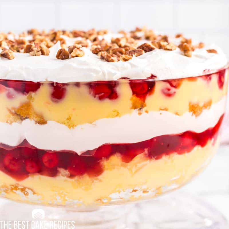 cherry pineapple punch bowl cake with pretty layers
