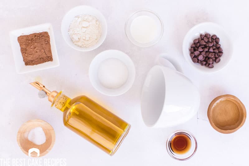 ingredients for chocolate mug cake