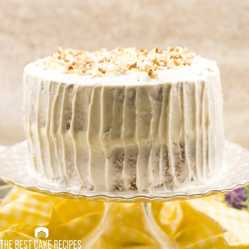 two layer low carb carrot cake with cream cheese frosting