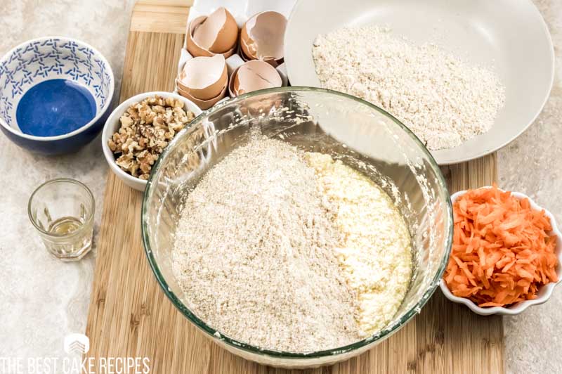 dry ingredients for carrot cake