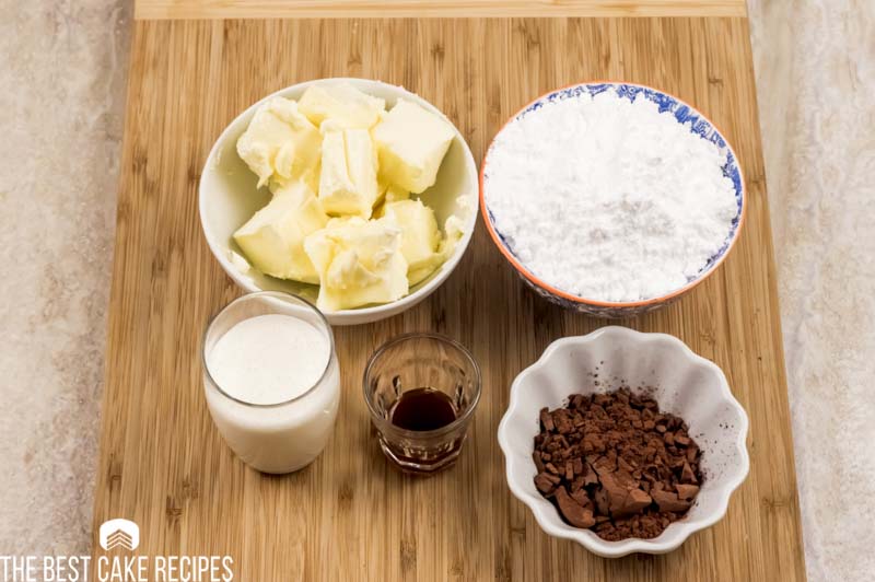 ingredients for chocolate keto frosting