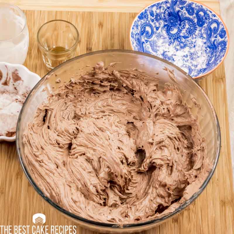 bowl of chocolate keto buttercream