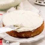 Keto Vanilla Buttercream on a single layer cake