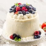 Low Carb Vanilla Cake with blueberries and raspberries