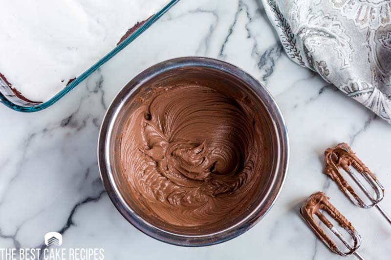 homemade chocolate frosting in a bowl