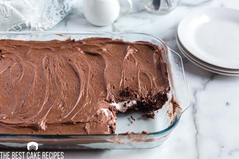 Mississippi Mud Cake with one slice out of it