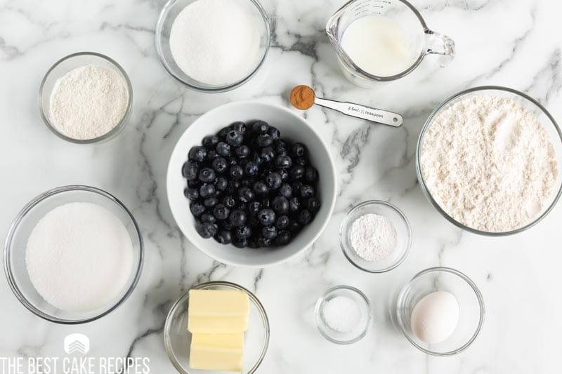 ingredients for blueberry buckle