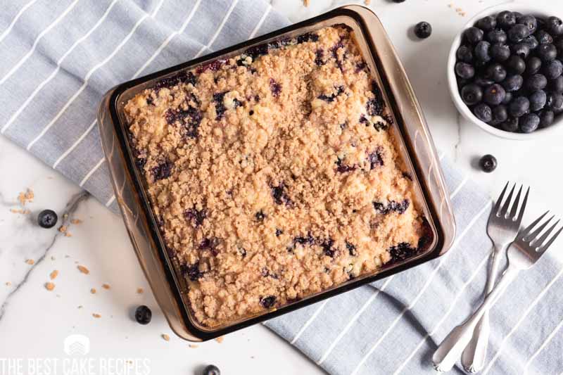 overhead blueberry cake