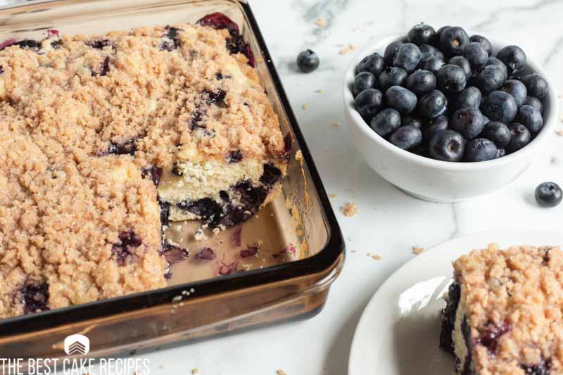 coffee cake in 8x8 pan