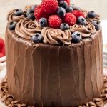 keto chocolate cake with fresh berries