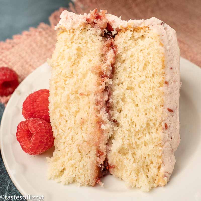 slice of white cake on a plate