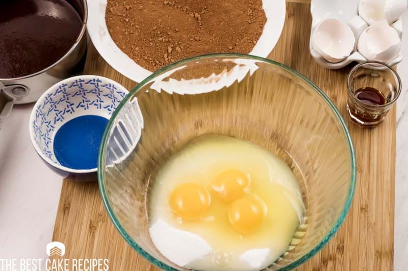 eggs and sugar in a bowl