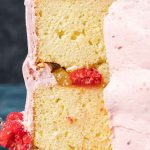 slice of lemon raspberry cake