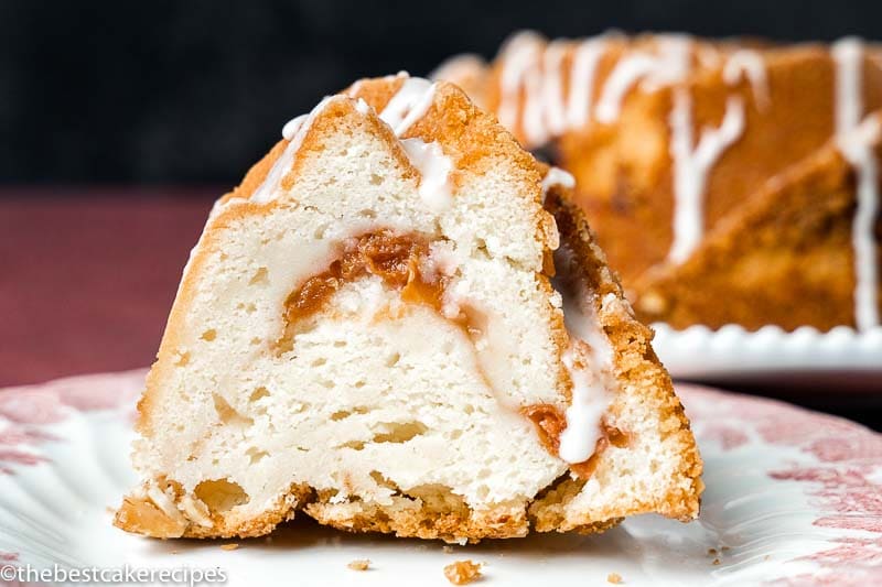 Almond Cherry Coffee Cake on a plate