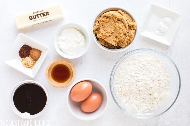 ingredients for gingerbread cake