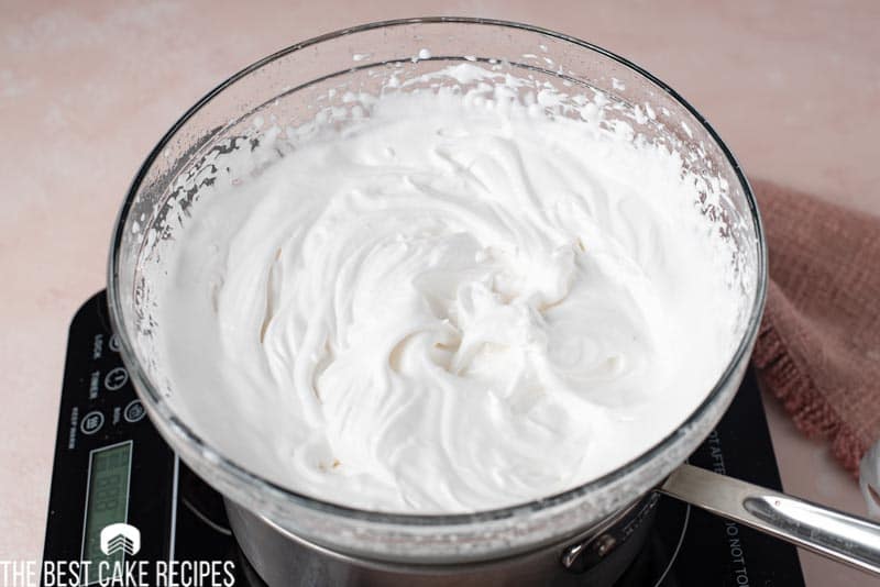 white frosting in a mixing bowl