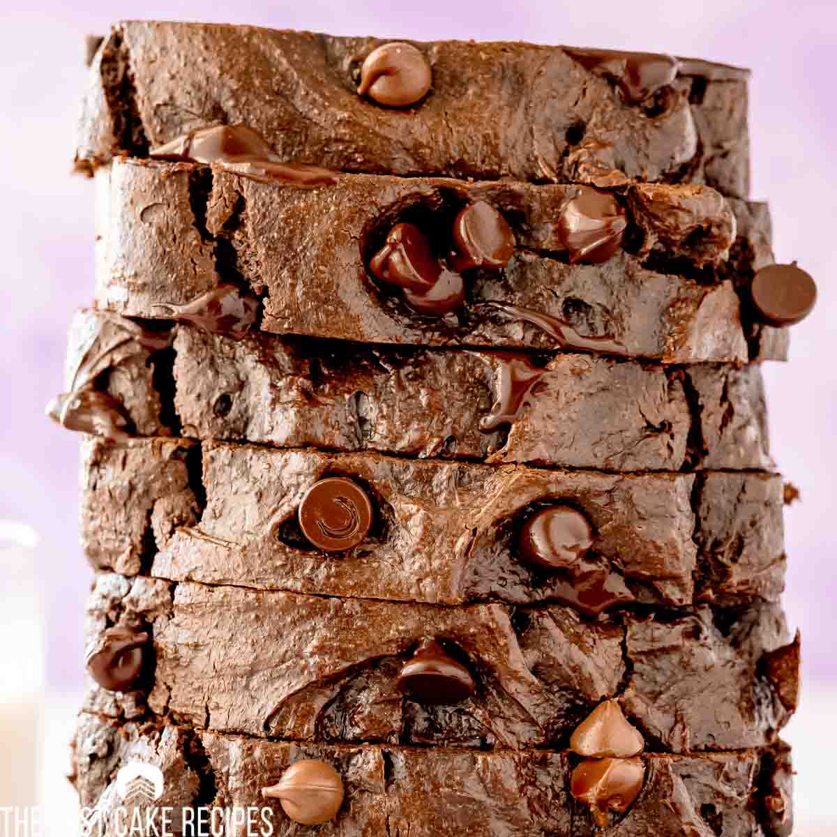 closeup of chocolate loaf cake