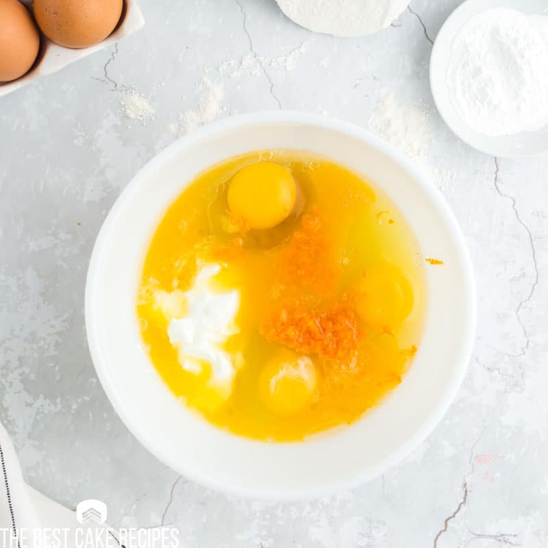 eggs and sugar in a bowl