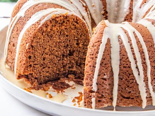 Gingerbread Bundt Cake with Maple Cinnamon Glaze - Ahead of Thyme