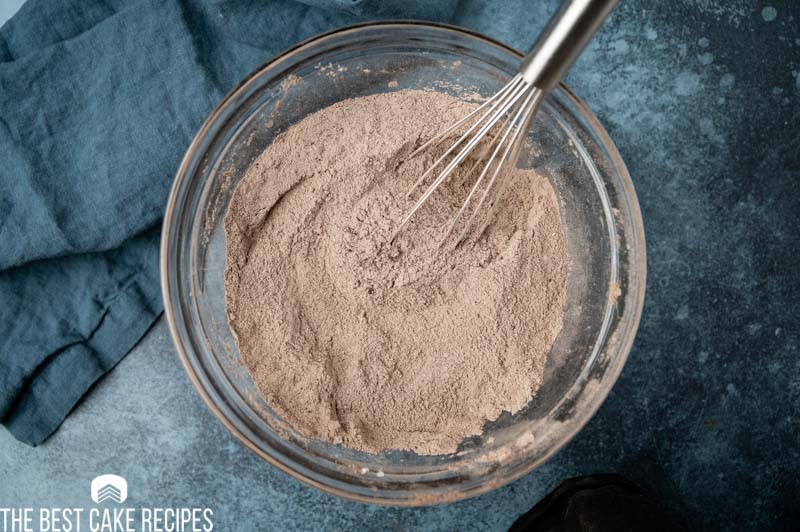 dry ingredients for cake in a bowl