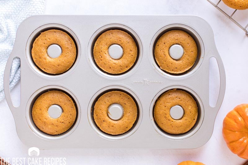 baked donuts in a donut pan