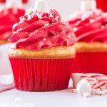 christmas cupcake with red frosting