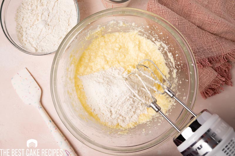flour in a mixing bowl