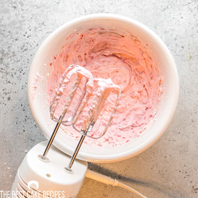 raspberry buttercream in a bowl