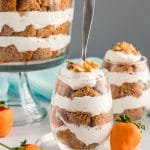 carrot cake trifle with fluffy filling in cups