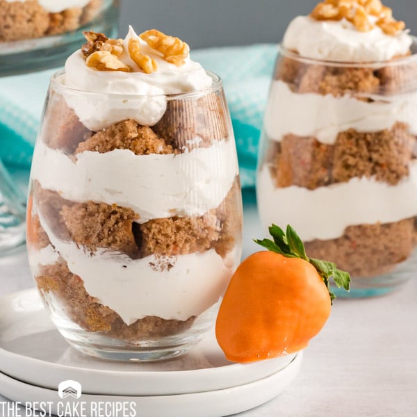 small cups of carrot cake trifle