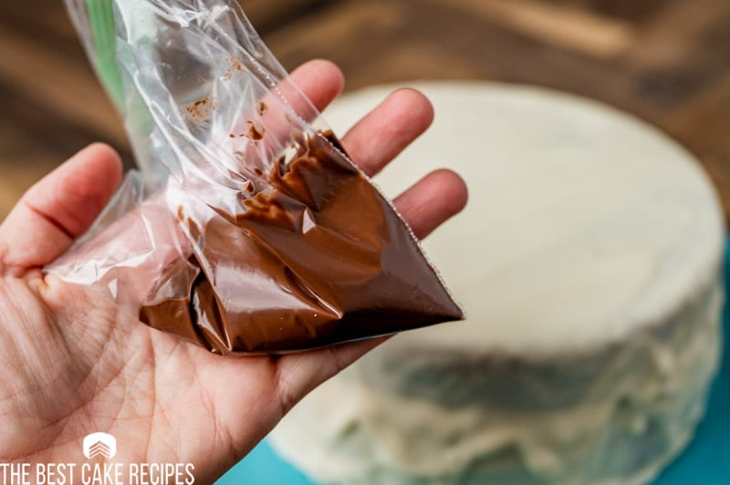 melted chocolate in a zippered bag