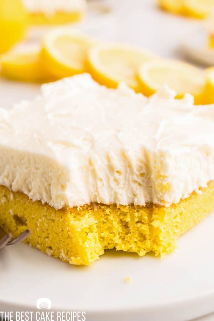 frosted lemon cream cake mix bars with frosting