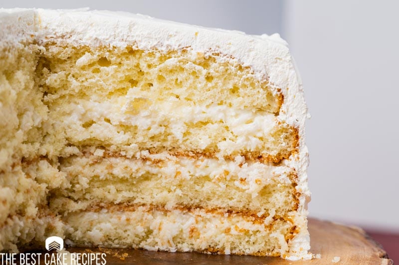 Coconut Milk Layer Cake with a Zesty Creamy Filling | Tin and Thyme