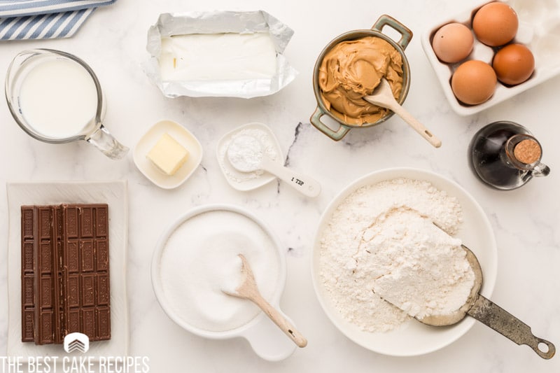 ingredients for tandy cake on a table