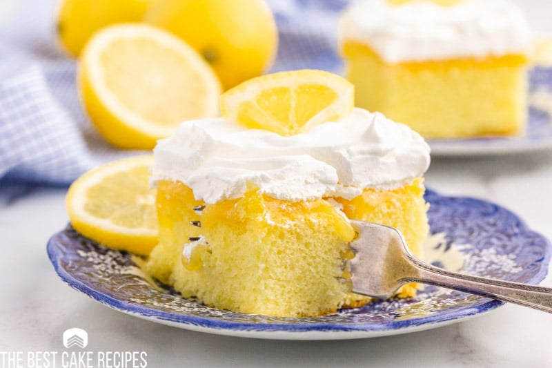 a piece of cake on a plate with a fork