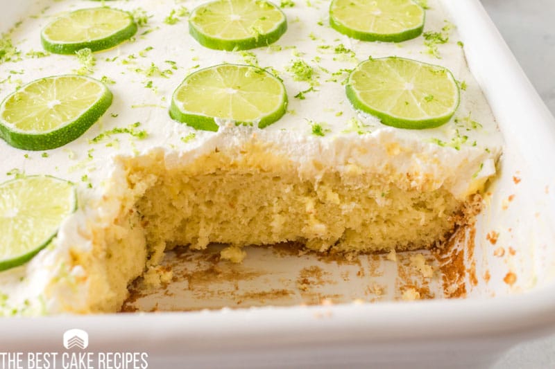 two slices of cake out of a baking pan