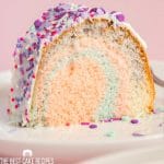 a piece of colorful cake