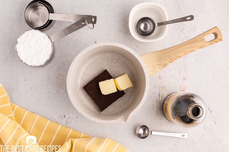 butter and chocolate in a saucepan