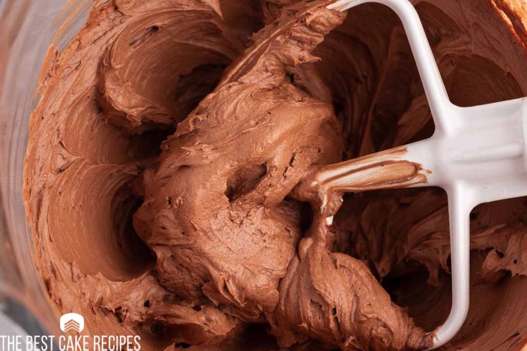 chocolate frosting on a bowl