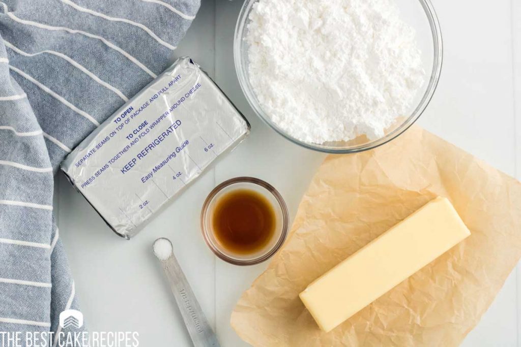 ingredients for frosting on a table
